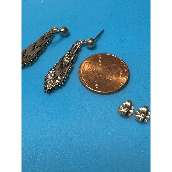 Sterling Articulated Drop Earrings - Picture 4 of 4